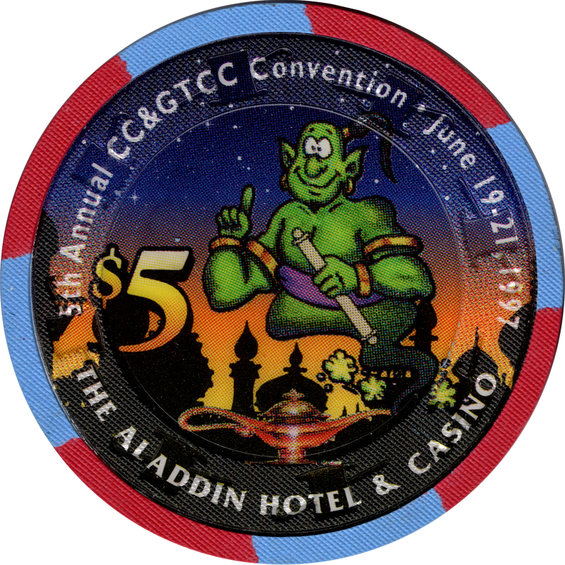 Aladdin Casino Las Vegas Nevada $5 CCGTCC 5th Convention Chip 1997