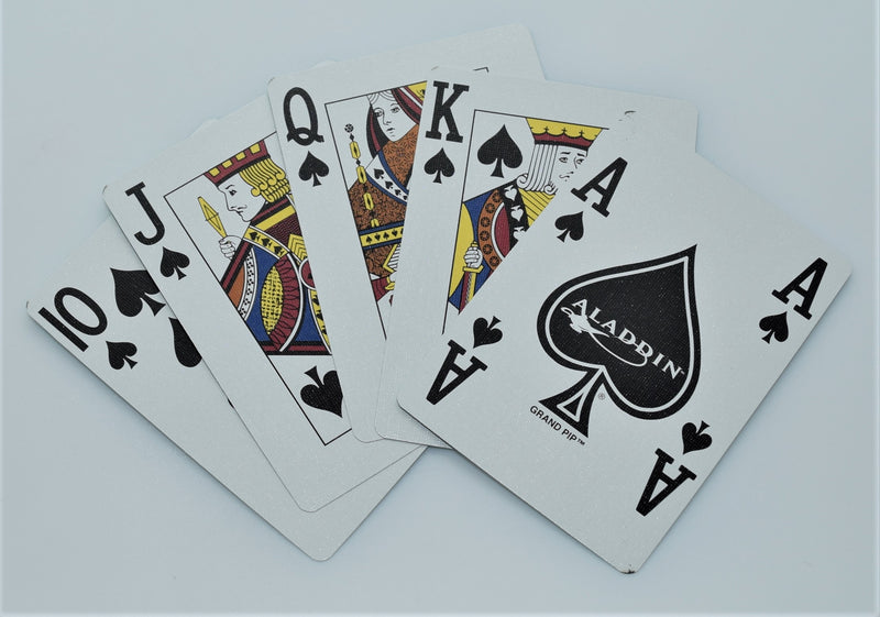 Aladdin Hotel and Casino Playing Cards Used Uncut Jumbo Index + 2 Jokers
