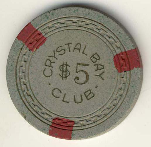 Crystal Bay Club $5 (gray 1950s) Chip - Spinettis Gaming - 2