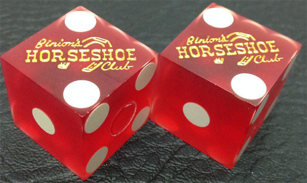 Binion's Horseshoe Club Casino Red Dice, Pair - Spinettis Gaming - 9