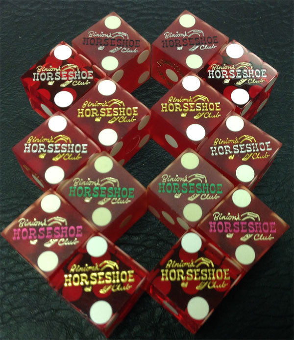 Binion's Horseshoe Club Casino Red Dice, Pair - Spinettis Gaming - 1