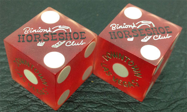 Binion's Horseshoe Club Casino Red Dice, Pair - Spinettis Gaming - 4