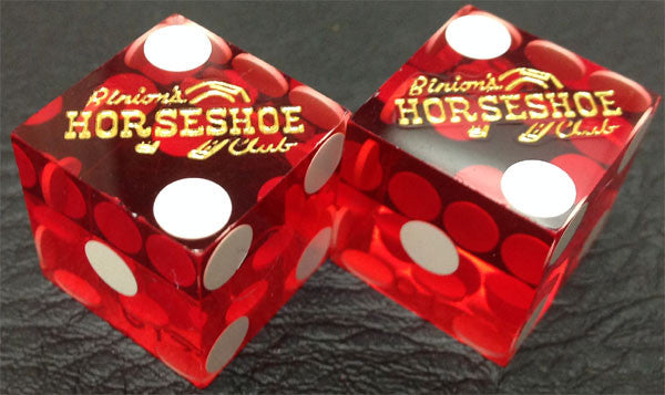 Binion's Horseshoe Club Casino Red Dice, Pair - Spinettis Gaming - 3