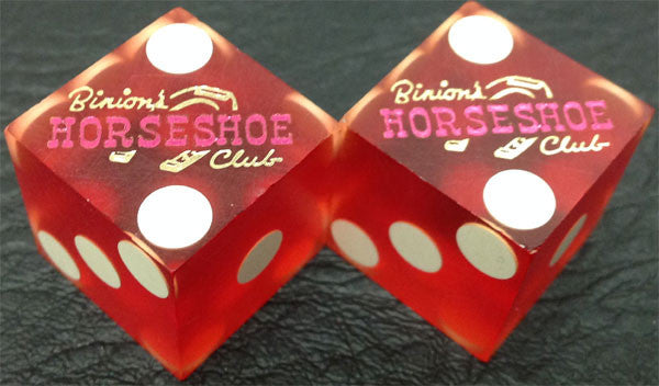 Binion's Horseshoe Club Casino Red Dice, Pair - Spinettis Gaming - 5
