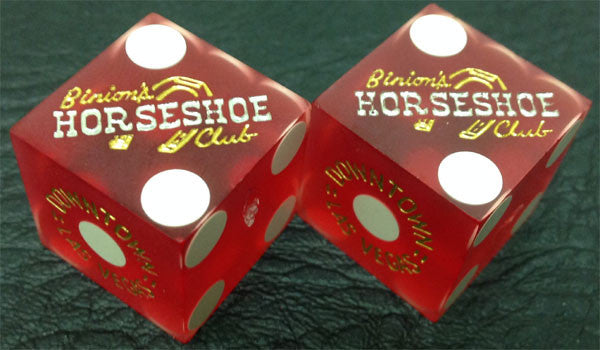 Binion's Horseshoe Club Casino Red Dice, Pair - Spinettis Gaming - 6