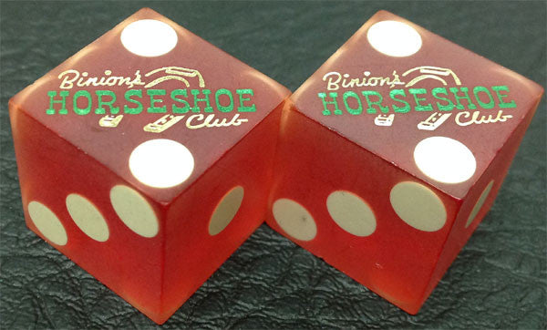 Binion's Horseshoe Club Casino Red Dice, Pair - Spinettis Gaming - 7