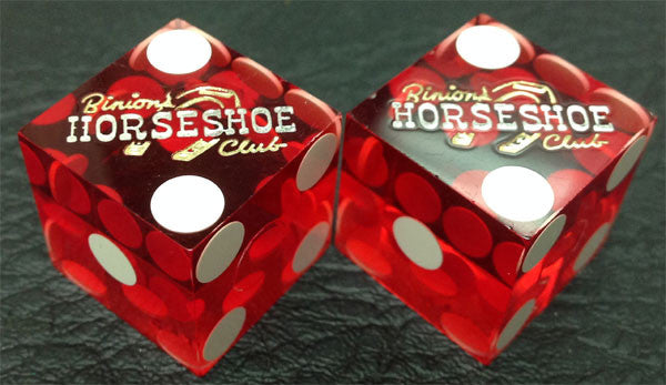 Binion's Horseshoe Club Casino Red Dice, Pair - Spinettis Gaming - 8