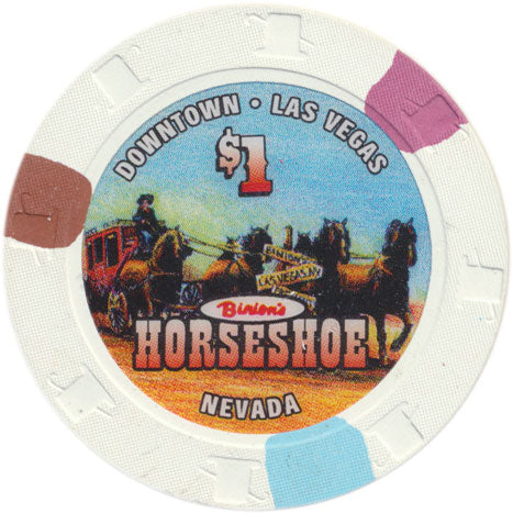 Binion's Horseshoe Casino Las Vegas Nevada $1 Chip 2004 Stagecoach