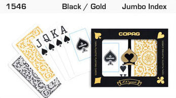 Copag 1546 Black/Gold Bridge Size 2 deck setup - Spinettis Gaming - 2