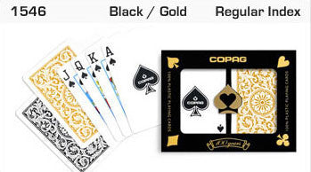 Copag 1546 Black/Gold Bridge Size 2 deck setup - Spinettis Gaming - 3