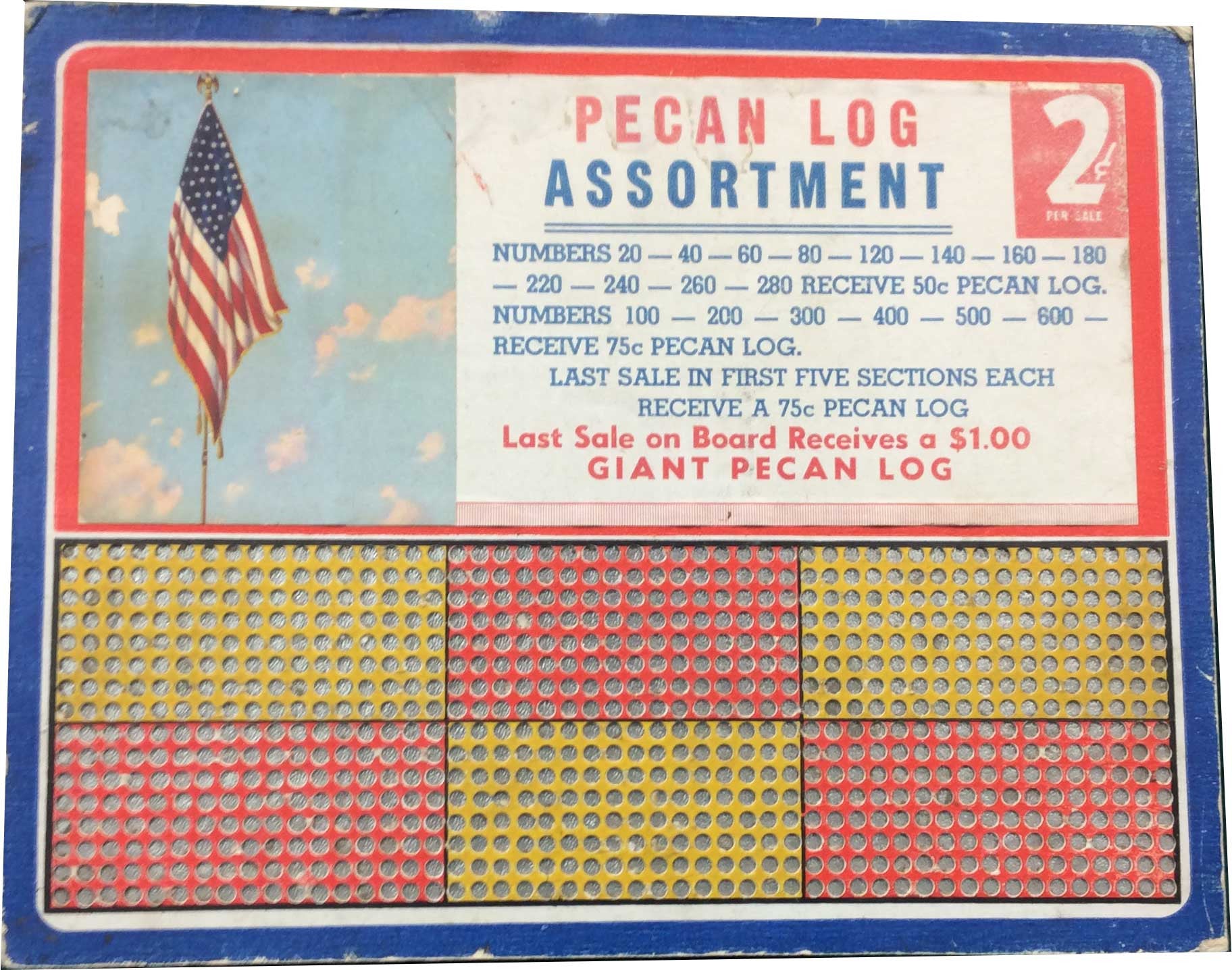 Pecan Log Assortment Punchboard - Spinettis Gaming - 1