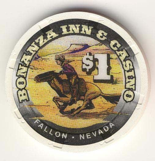 Bonanza Inn Fallon $1 ( white 1997) Chip - Spinettis Gaming - 1