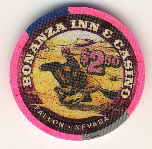 Bonanza Inn Fallon $2.50 ( hot pink 1997) Chip - Spinettis Gaming - 2