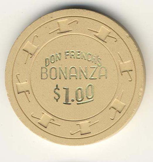 Bonanza, Don French's Casino $1 Beige Chip - Spinettis Gaming - 1
