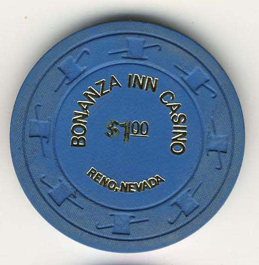 Bonanza Inn Casino $1 (blue1973) Chip - Spinettis Gaming - 2