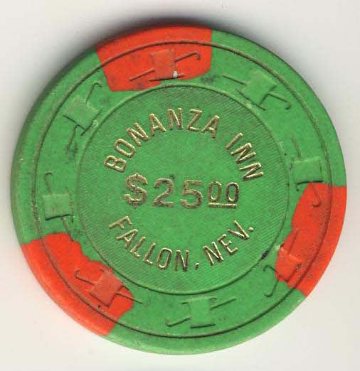 Bonanza Inn Fallon $25 ( green 1976) Chip - Spinettis Gaming - 2
