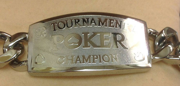 Silver Tournament Poker Champion Link Bracelet - Great Prize For Your Tournaments - Spinettis Gaming - 1