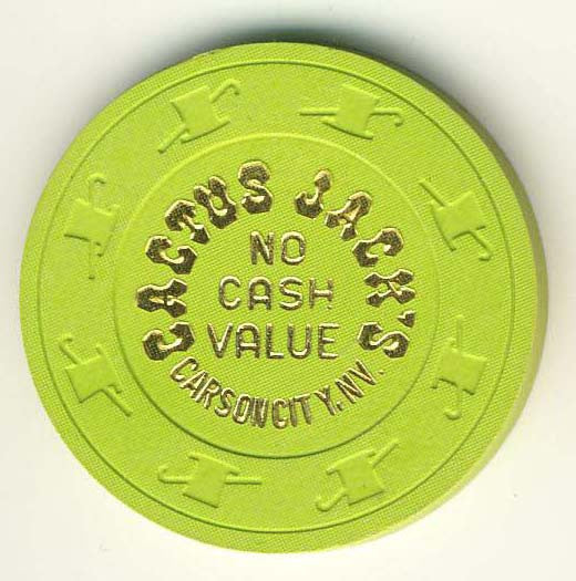 Cactus Jacks Casino no cash value (green 1980s) Chip - Spinettis Gaming - 2