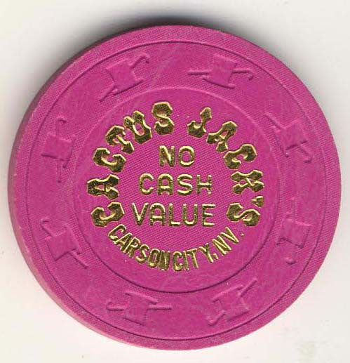 Cactus Jacks no cash value (fuchsia 1980s) Chip - Spinettis Gaming - 2