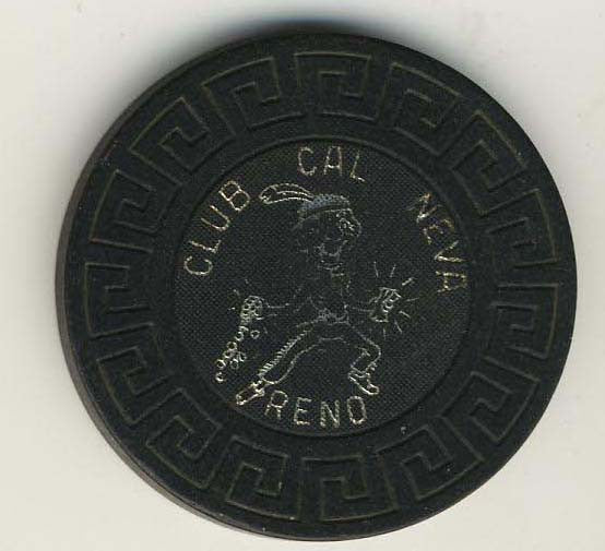 Club Cal-Neva roulette (black 1970) Chip - Spinettis Gaming - 1