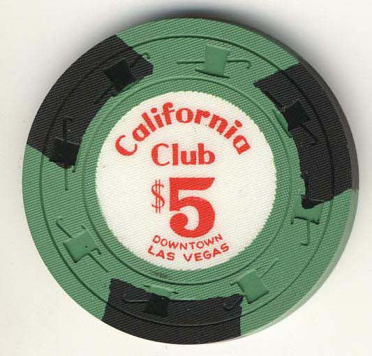 California Club $5 Green (3 black inserts 1960s) - Spinettis Gaming - 2
