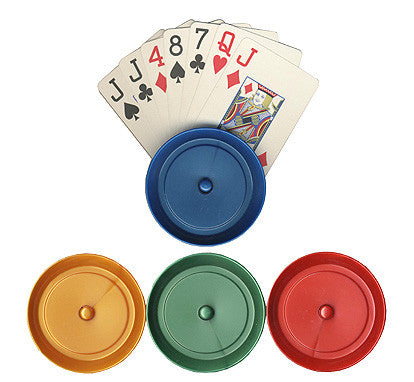 4 Round Plastic Playing Card Holders - 4 Different Colors - Spinettis Gaming - 2