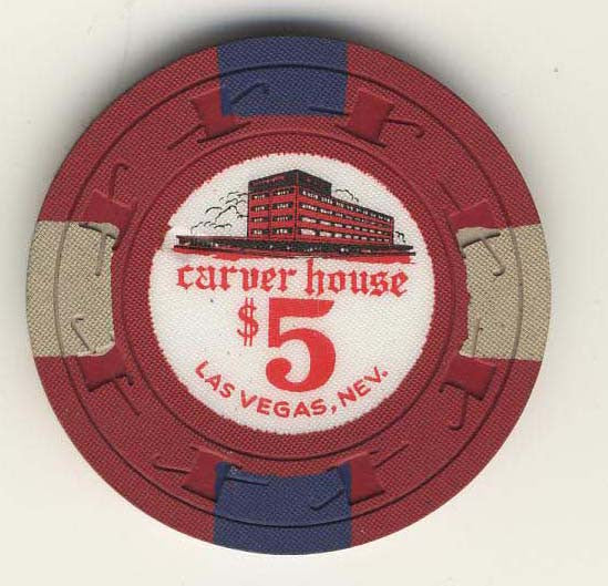 Carver House $5 (red 1961) Chip - Spinettis Gaming - 1