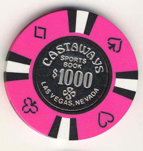 Castaways $1000 (dk pink 1989) Chip - Spinettis Gaming - 2