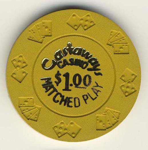 Castaways Casino $1 (yellow) Chip - Spinettis Gaming - 2