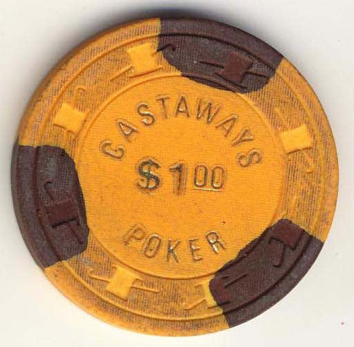 Castaways $1 (orange 1980s) Chip - Spinettis Gaming - 2