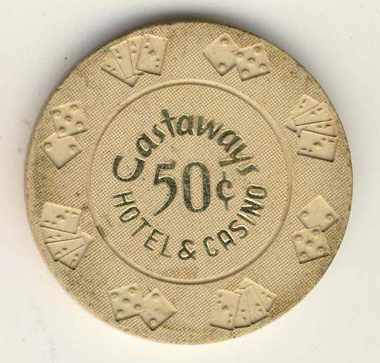 Castaways Casino 50 cent (beige) Chip - Spinettis Gaming - 1