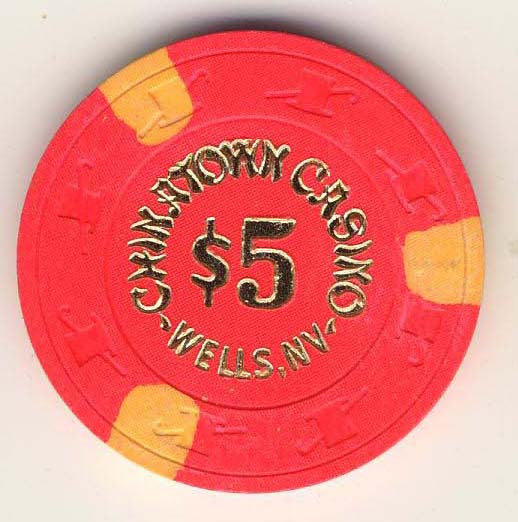 Chinatown Casino $5 (hot pink 1984) Chip - Spinettis Gaming - 1