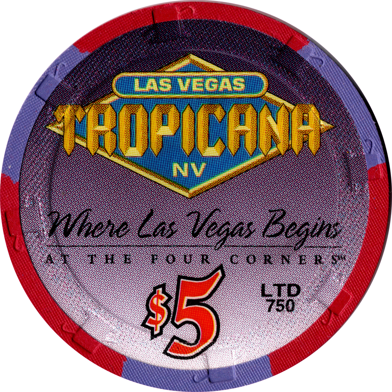 Tropicana Casino Las Vegas Nevada $5 Happy Holidays 1998 Chip