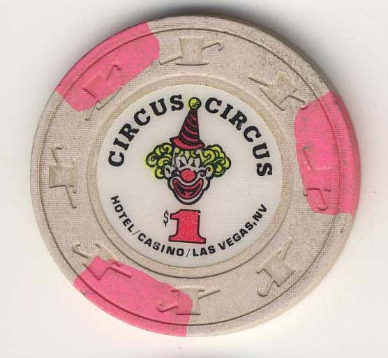 Circus Circus $1 (cream 1990) Chip - Spinettis Gaming