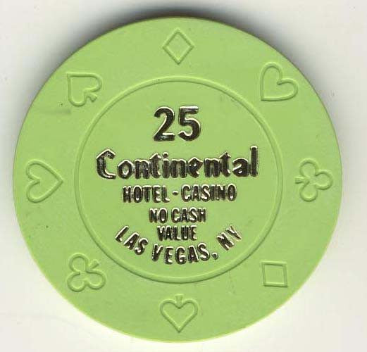 Continental 25 no cash value (green 1990s) Chip - Spinettis Gaming - 1