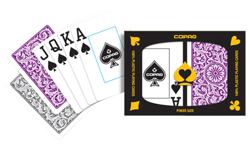 Copag 1546 Purple/Gray Poker Size 2 deck setup - Spinettis Gaming - 1