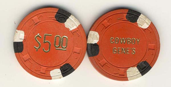 Cowboy Genes $5 (orange 1979) Chip - Spinettis Gaming - 2