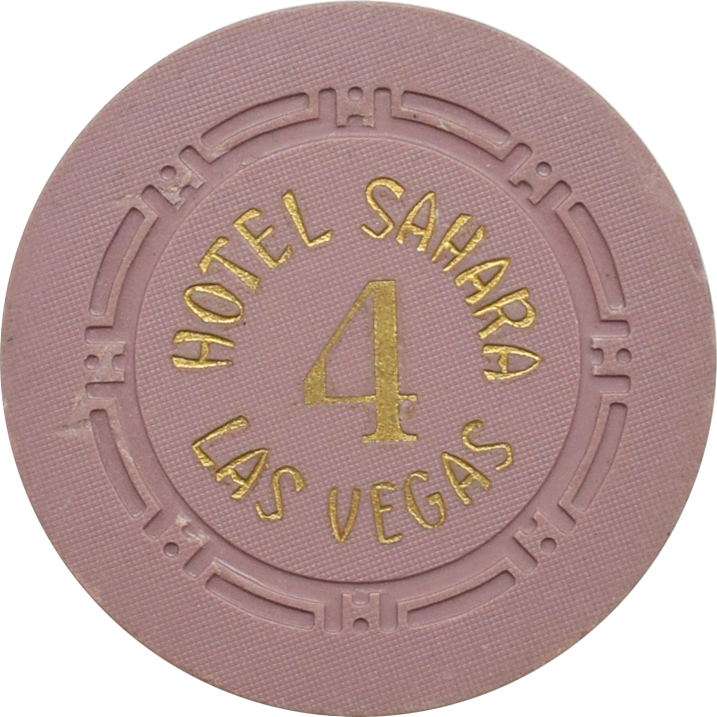 Sahara Casino Las Vegas Nevada Lavender Roulette 4 Chip 1980s