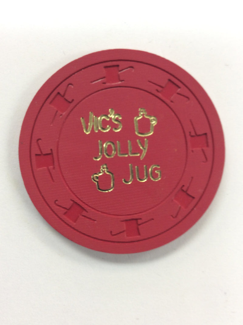 Vic's Jolly Jug 25cent (red) chip - Spinettis Gaming