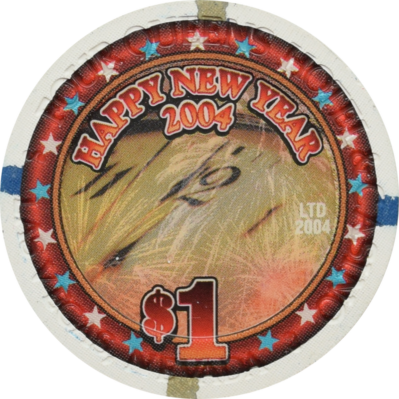 Four Queens Casino Las Vegas Nevada $1 Happy New Years Chip 2004