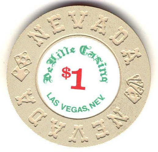 DeVille Casino $1 (cream 1970s) Chip - Spinettis Gaming - 1