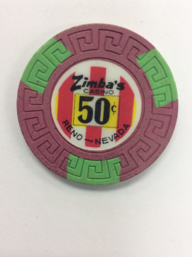 Zimba's Casino Reno 50¢ chip (1971) - Spinettis Gaming