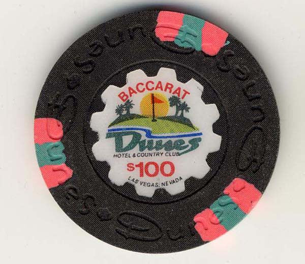 Dunes $100 baccarat (black 1989) Chip - Spinettis Gaming - 2