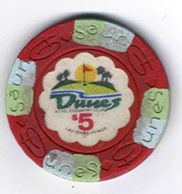 Dunes $5 Golf Course Casino Chip (Circulated) - Spinettis Gaming