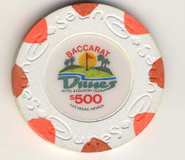 Dunes $500 baccarat (white 1989) Chip - Spinettis Gaming - 1
