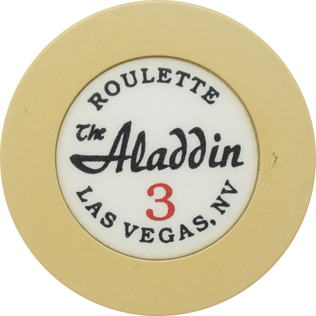 Aladdin Casino Las Vegas Nevada Beige Roulette 3 Chip 1990s