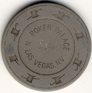 Poker Palace $1 (gray) chip - Spinettis Gaming - 1