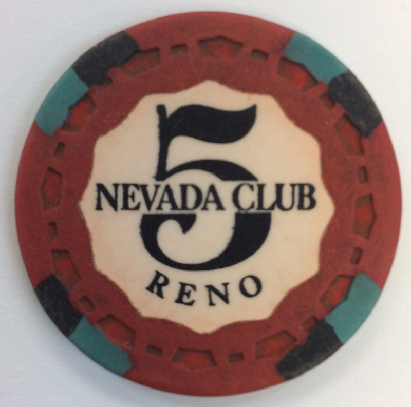 Nevada Club Reno $5 chip 1969 Circulated - Spinettis Gaming