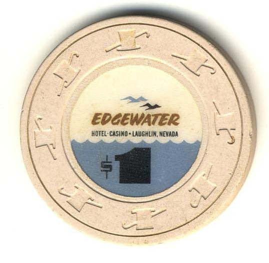 Edgewater $1 (beige 1994) Chip - Spinettis Gaming - 2
