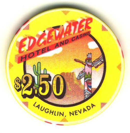 Edgewater $2.50 (yellow 1998) Chip - Spinettis Gaming - 1